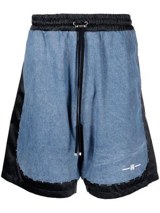 Amiri Shorts sportivi con inserti in denim - Blu