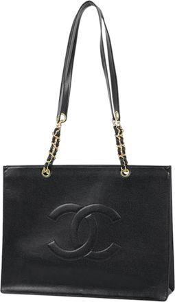 Chanel Black Grained Calfskin Tote Bag (Pre-Owned)