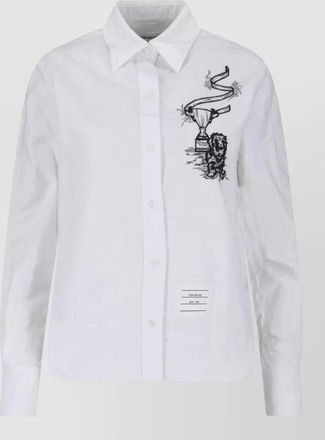 Thom Browne straight shirt long sleeves buttoned cuffs embroidery