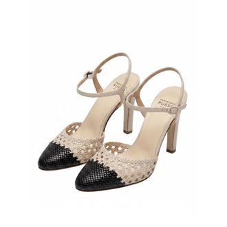 Francesco Russo Pumps, female, Black, Size: 7 1/2 US Crocheted Mary Jane Pump