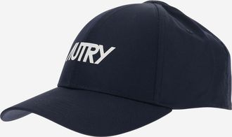 Autry Mens Nylon Baseball Cap With Logo Blue Polyester Hat