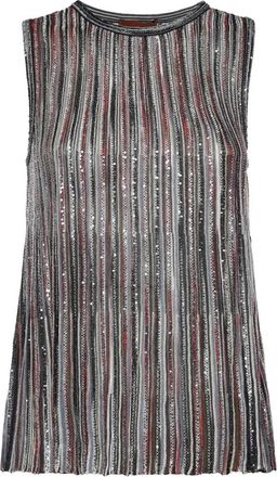 Missoni Tanktop met Strepen en Pailletten - Dames - Tops zonder mouwen - Veelkleurig - S - Pailletten - Tops