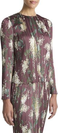 Vince Lilac Printed Micro Pleated Top