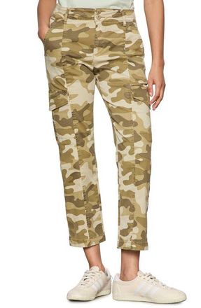 Sanctuary Rebel Ankle Straight Leg Cargo Pants in Canyon Camo Green at Nordstrom, Size 34