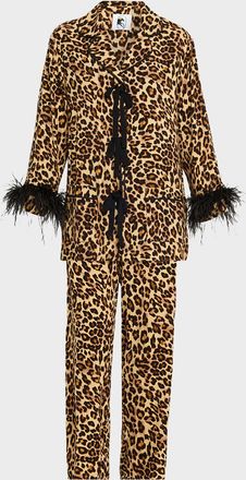 Sleeper Leopard-Print Viscose Pajama Set