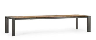 Outdoor Living Mesa de aluminio con tapa de teca 253/319/384X110 Antracita