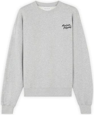 Maison Kitsuné Hoodies & sweatvesten, Heren, Grijs, XS, Katoen, Comfort Sweatshirt met Handschriftprint