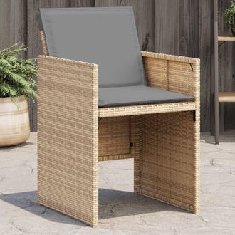vidaXL Vidaxl - Sillones Jard&iacute;n Con Cojines 4 Uds Rat&aacute;n Sint&eacute;tico Beige Mezcla