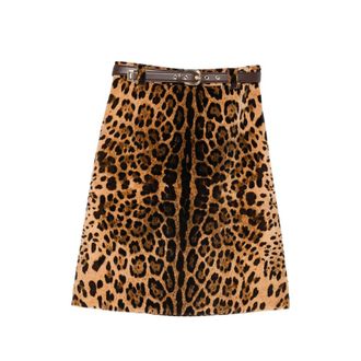 Max Mara Falange Leopard-print Belted Skirt