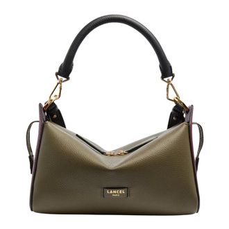 Lancel Tassen, Dames, Groen, ONE Size, Leer, Louison Sac Hobo Zipp&eacute; M