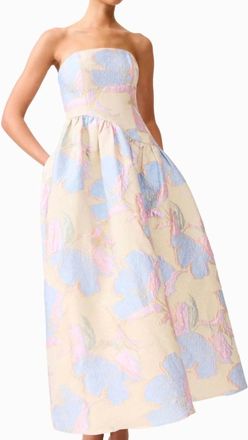 Elliatt Marlene Asymmetrical Gown In Beige