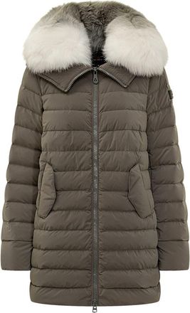 Peuterey Peuterey Green Down Jacket With Fur Hood