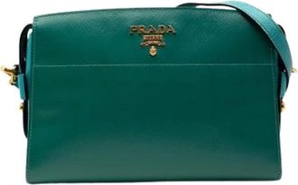 Prada Pre-owned Cross Body Bag - Dames - Vintage Schoudertas - Groen - ONE Size - Leer - Vintage