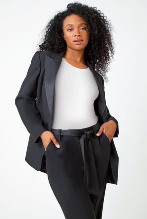 Roman Tailored Diamante Button Blazer