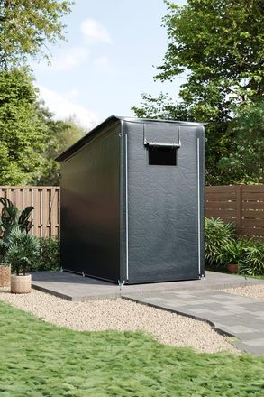 Living and Home 4 x 6ft Outdoor Garden Storage Shelter with Roll-Up Zipper Door in Dark Grey