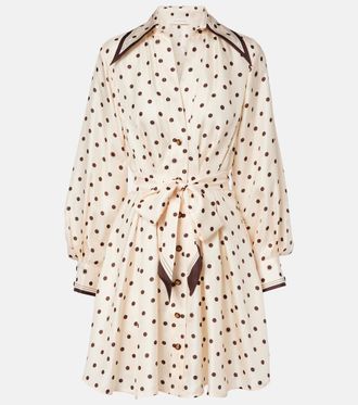Zimmermann Belted polka-dot silk shirt dress