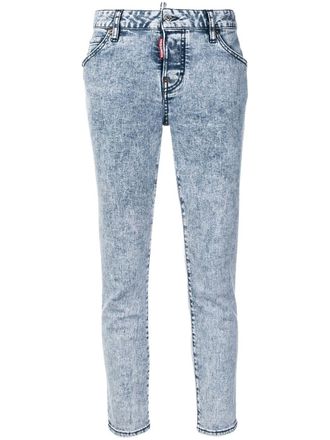Dsquared2 skinny acid washed jeans - women - Cotton/Spandex/Elastane/Polyester/Cotton - 38 - Blue