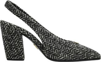 Prada Zapatos de Sal&oacute;n Slingback de Tejido Chevron - Shoes - Mujer - Negro - 38 1/2 EU