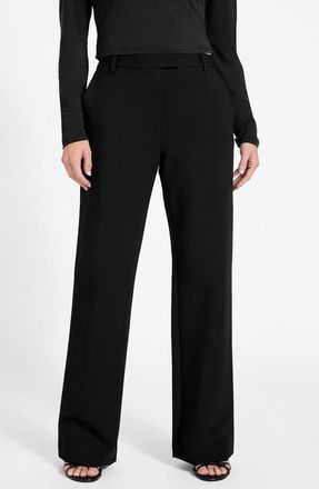 Guess Emy High Waist Straight Leg Pants in Black-Black at Nordstrom, Size X-Small