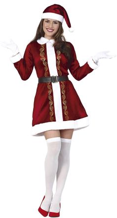 OEM Vestido De Disfraz De Pap&aacute; Noel Sra. Claus L