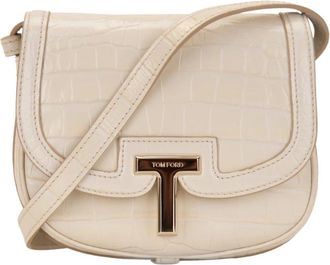 Tom Ford Tassen, Dames, Beige, ONE Size, Leer, Schoudertas