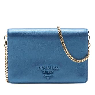Prada Pre-owned Prada Metallic Saffiano Lux Monochrome Wallet on Chain Ladies G0XLX24JJCS70X6R