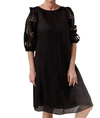 Luisa Cerano Dress With Crochet Details In Black
