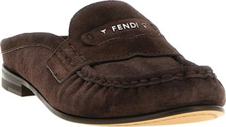 Fendi Womens Brown Calfskin Slip-On Loafers