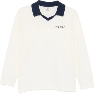 Sporty & Rich Logo-embroidered V-neck T-shirt