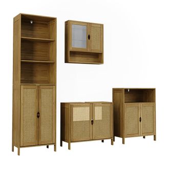 Vicco Conjunto De Muebles De Ba&ntilde;o Liora, Bamb&uacute;, 4 Partes, Vicco