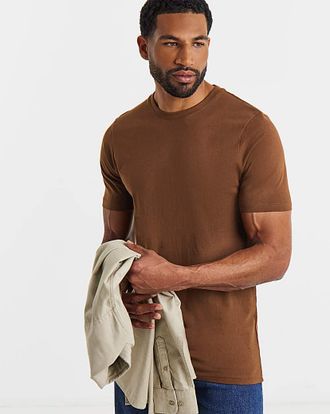 Jacamo Pure Cotton Crew Neck T-Shirt Long