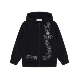 Roberto Cavalli Black Printed Sweatshirt Made in Italy - male - Roberto Cavalli - Kids Sweatshirts - Black - 10 Y - Kids