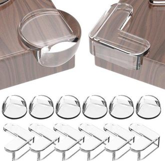 OEM Protectores De Esquinas Para Beb&eacute;s - Protectores De Muebles - Seguros Para Ni&ntilde;os - Pvc Autoadhesivo - 12 Piezas - Transparentes