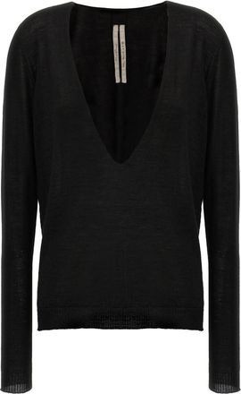 Rick Owens Black Extreme V neck sweater