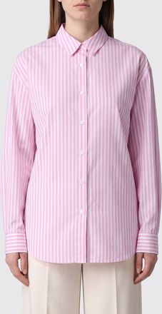 MC2 Saint Barth Camicia a righe in cotone con maniche lunghe e fondo curvo