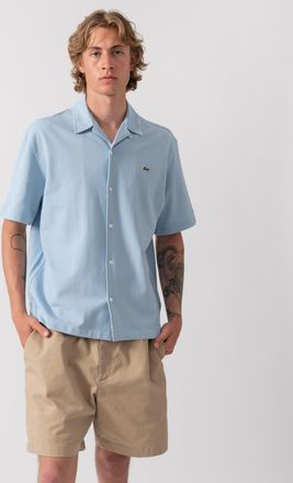 Lacoste Mens Short Sleeved Relaxed Fit Shirt in Light Blue Cotton - Size X-Large