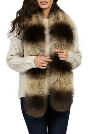 Saachi Faux Fur Scarf in Beige at Nordstrom Rack