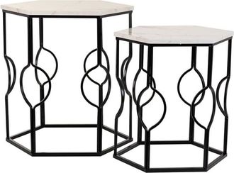 Wanderlust Deco Wanderlust Deco - Set 2 Mesas De Metal Negras