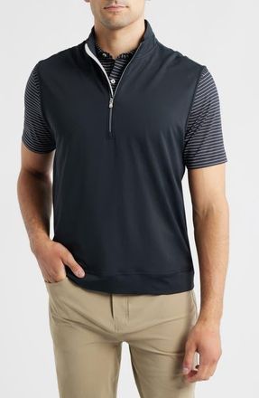 Johnnie-O Torque Quarter-Zip Vest in Black at Nordstrom, Size Xx-Large