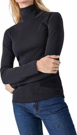 Lilla P Long Sleeve Turtleneck Tee In Black