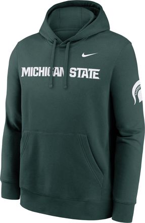Nike Michigan State Sideline Club Nike Mens College Pullover Hoodie in Green | MKDK3EYMST-TVV