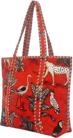 Generic Quilted Cotton Tote Bag for Women, Handmade Printed Shoulder Bag with Strong Handles, Lightweight Reusable Shopping Handbag for Travel, Beach, Office,