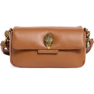 Kurt Geiger Mini Oxford Leather Shoulder Bag in Open Brown at Nordstrom