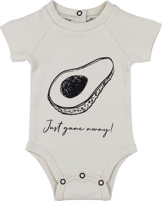 LOvedbaby Organic Cotton Graphic Bodysuit in Stone Avocado at Nordstrom, Size 18-24M