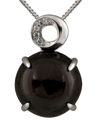 Splendid Pearls Silver 12-13Mm Pearl Cz Pendant