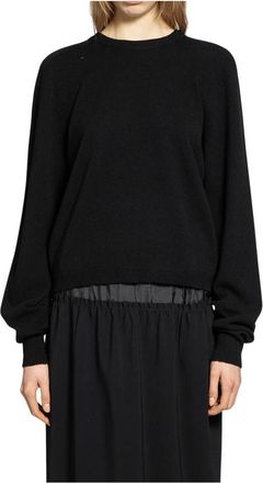 Maison Margiela Round-neck Knitwear, female, Black, M, Crewneck Jumper
