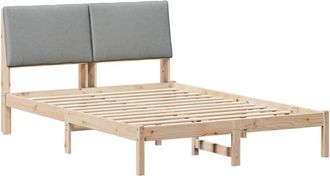 vidaXL Bed frame Brown and light grey 150 x 200 cm Solid pine wood vidaXL