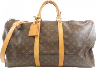 Louis Vuitton Marron Coated Canvas Boston Bag (Pre-Owned)