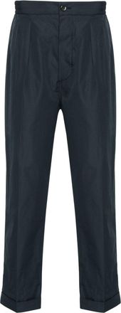 Tom Ford pleated tapered trousers - men - Silk/Cotton - 36 - Blue