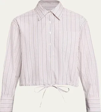 WE-AR4 The CC Striped Drawstring Cotton Shirt